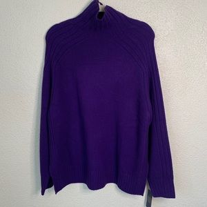 POLO RALPH LAUREN Purple Merino Wool Tunic Sweater